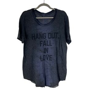Tyler Jacobs Mens M L Gray "Hang Out Fall In Love" Graphic T Shirt Tee